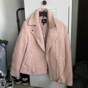 Express wool motorcycle jacket in pink